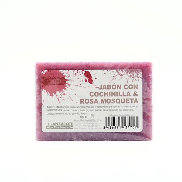 JABÓN DE ROSA MOSQUETA Y COCHINILLA ARTESANAL 100g - 2
