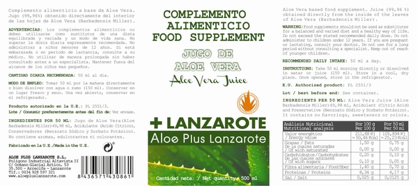 COMPLEMENTO ALIMENTICIO DE ALOE VERA 500ml - 3