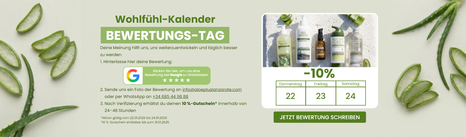 Bewertungs-Tag: Deine Meinung wird belohnt