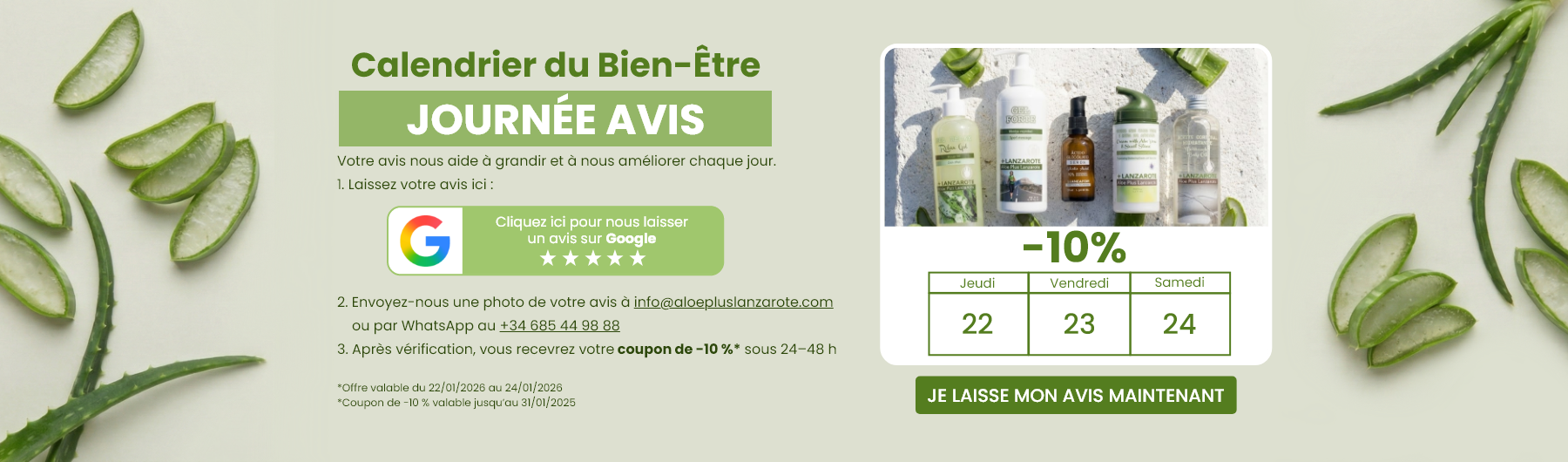 Journée Avis : Votre opinion est récompensée