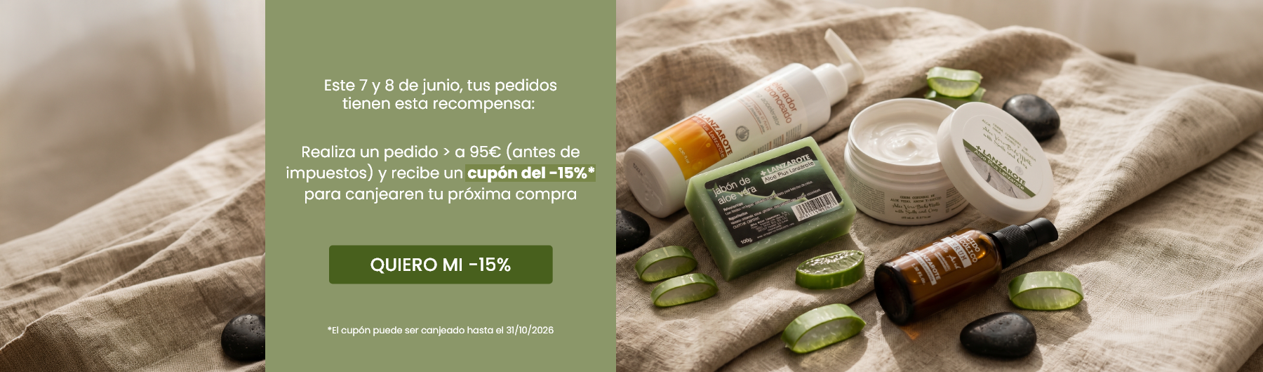 Haz tu pedido hoy y recibe un -15%