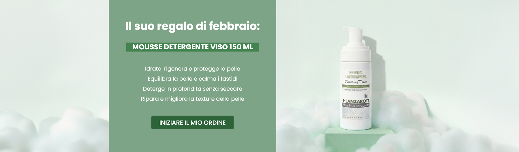 Il suo regalo di febbraio: Mousse detergente viso 150 ml