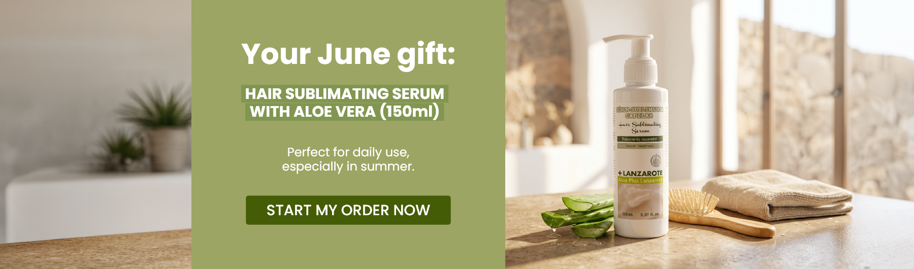 Tu regalo de junio:  SERUM SUBLIMADOR CAPILAR CON ALOE VERA 150ml 