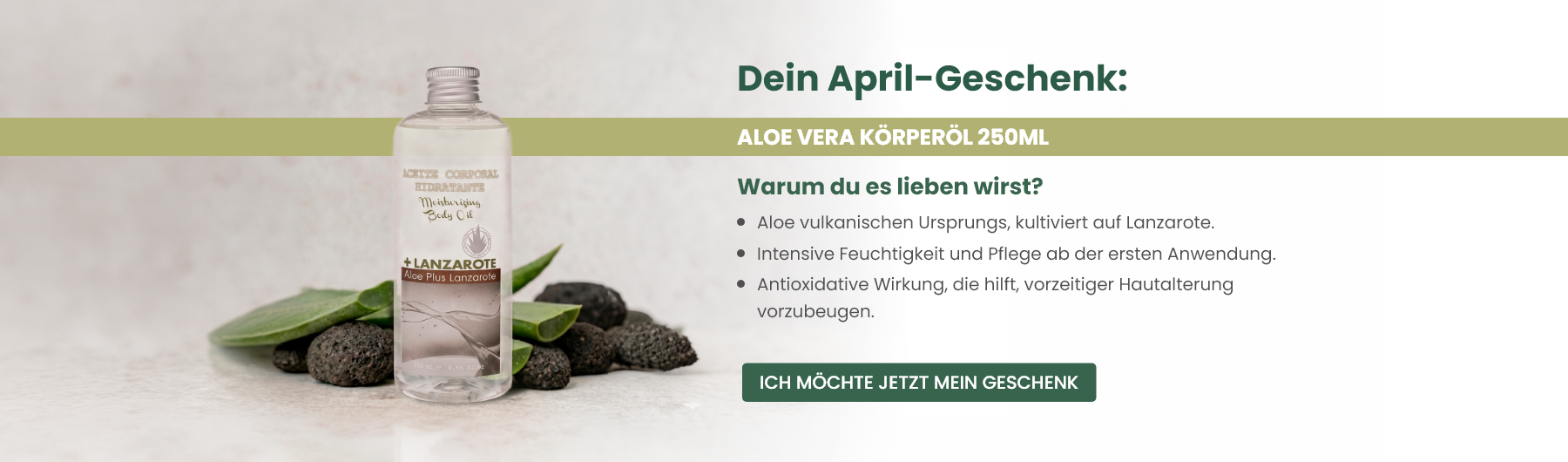 Dein April-Geschenk: Aloe vera körperöl 250ml