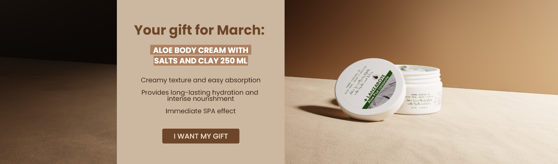 Your gift for March: Aloe Body Cream with Salts and Clay 250 ml