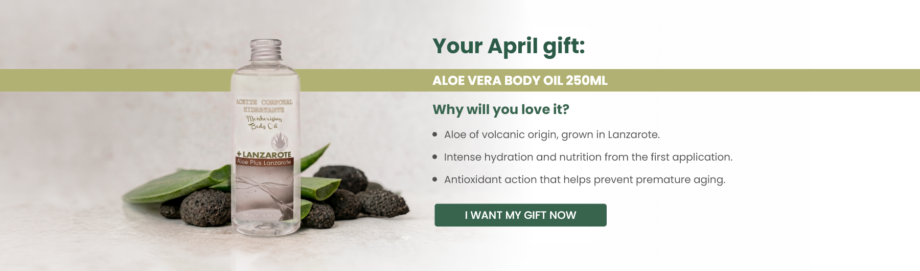 Your April gift: Aloe vera body oil 250ml