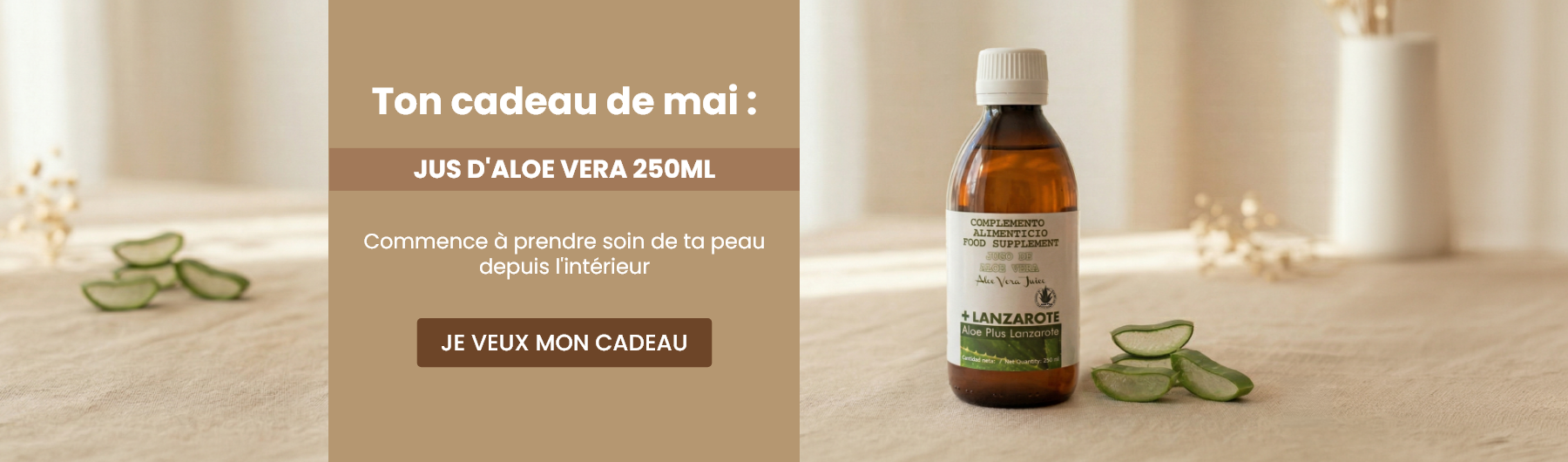 Ton cadeau de mai : Jus d'aloe vera 250ml