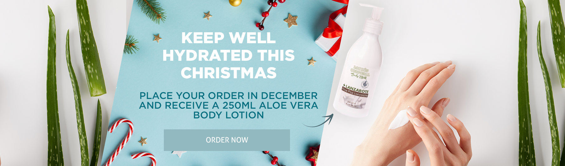 Place your order in december and receive a 250ml aloe vera body lotion