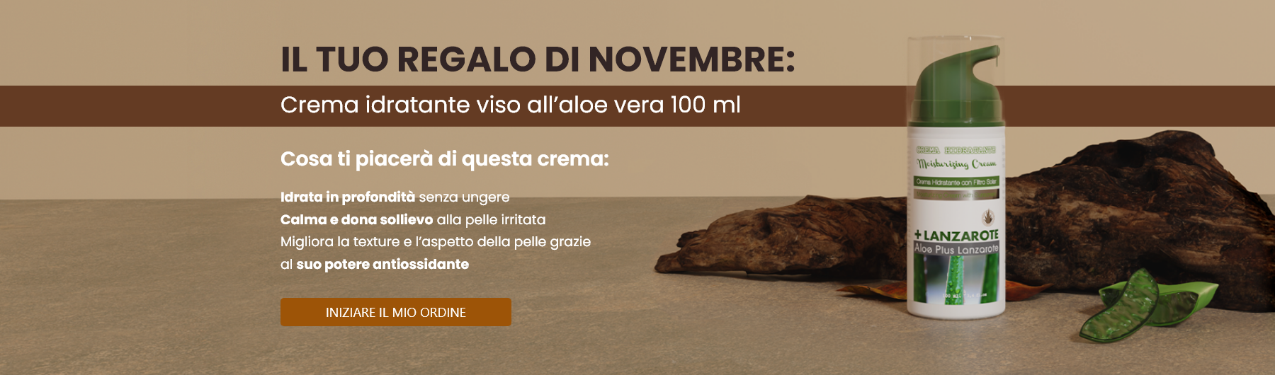Il tuo regalo di novembre: Crema idratante viso all’aloe vera 100 ml