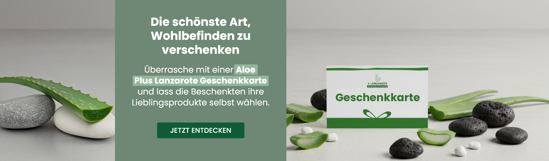  Geschenkkarte: Verschenke Wohlbefinden, verschenke Aloe.