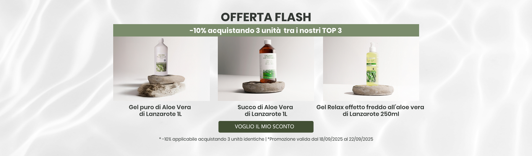 Flash -10 % | I tuoi 3 prodotti Aloe preferiti 