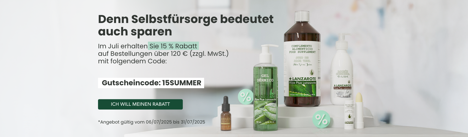 -15 % auf Ihre Juli-Bestellung