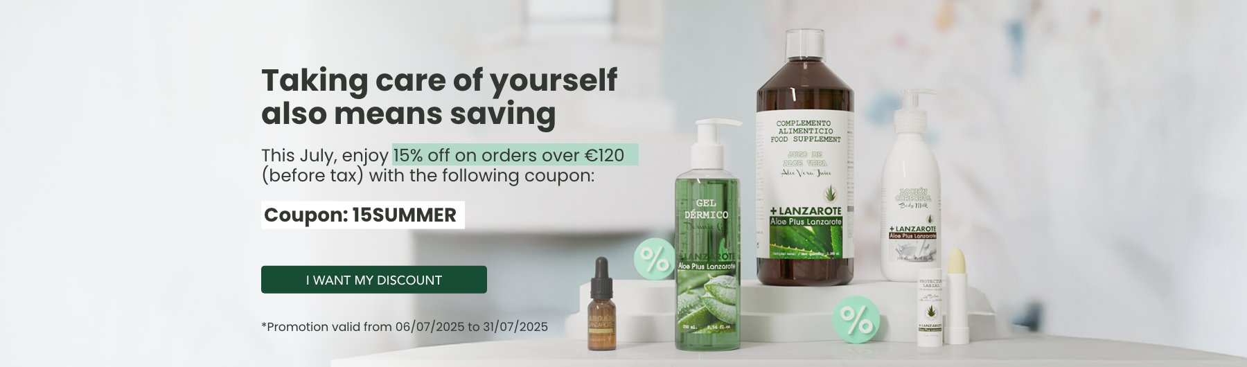 -15% off on Your July Order