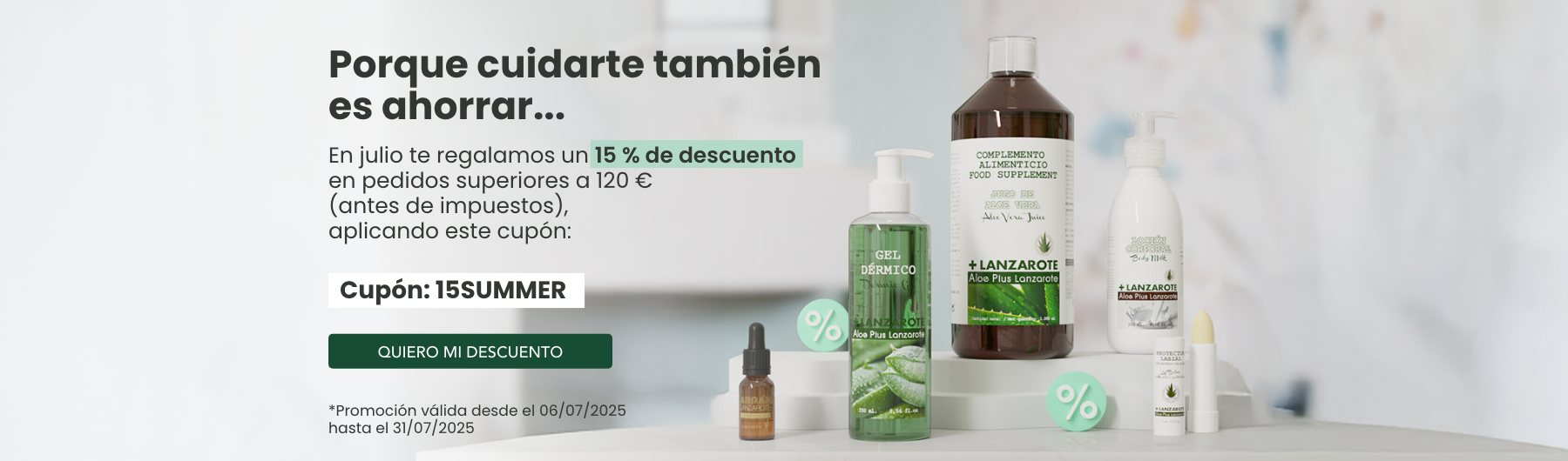 -15% en tu pedido de julio. 