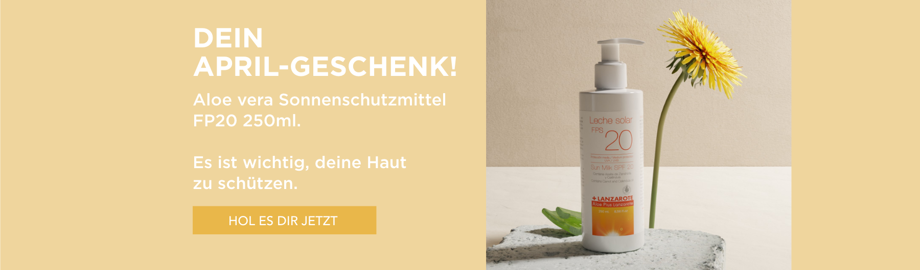 Dein April-Geschenk: ALOE VERA SONNENSCHUTZMITTEL FP 20 250 ML