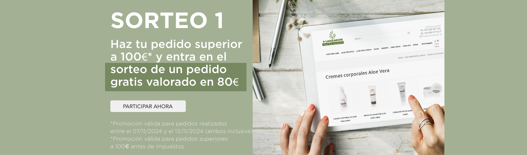 Gana un pedido GRATIS valorado en 80€.  