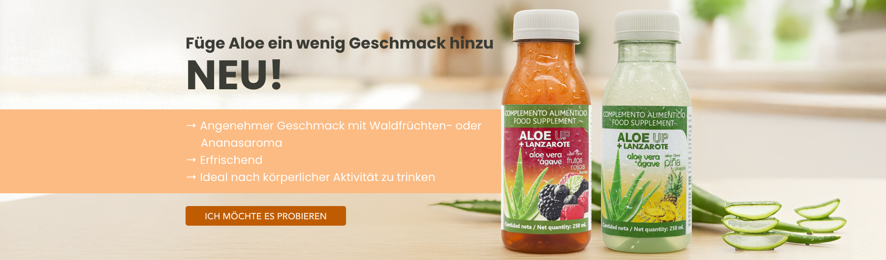 NEU!  Natürliches Getränk mit Geschmack