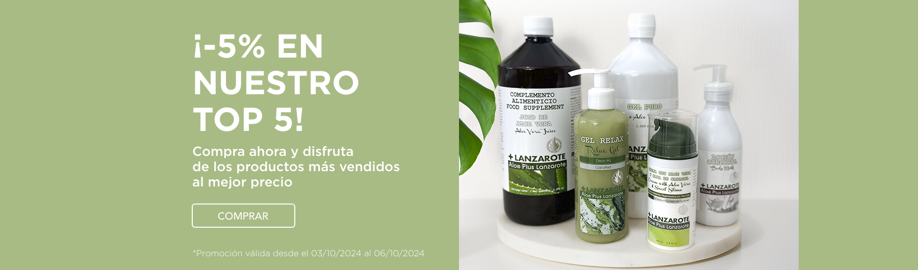  ¡AHORRA! 5% de descuento en nuestros productos TOP 5. 